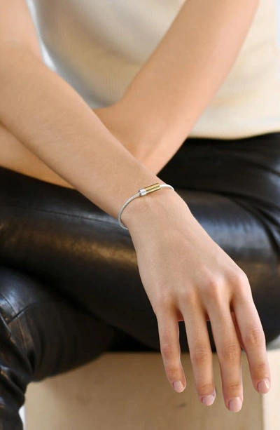 Shop Le Gramme 7g Sterling Silver & 18k Gold Cable Bracelet In Silver/ Yellow Gold