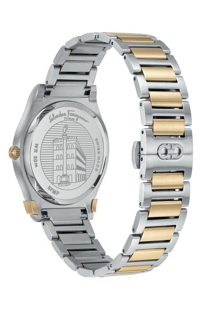Shop Ferragamo Gancini Bracelet Watch, 41mm X 7mm In Yellow Gold/ Steel