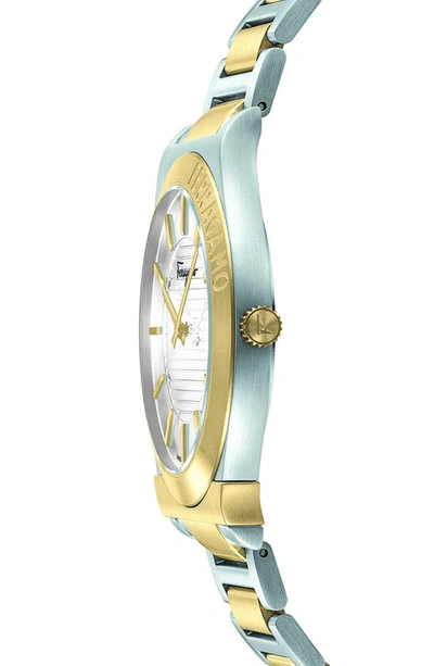 Shop Ferragamo Gancini Bracelet Watch, 41mm X 7mm In Yellow Gold/ Steel