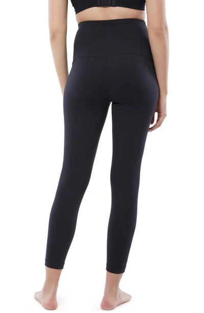 Ingrid And Isabel Set Of 2 Postpartum Light Compression Leggings In Black / Black