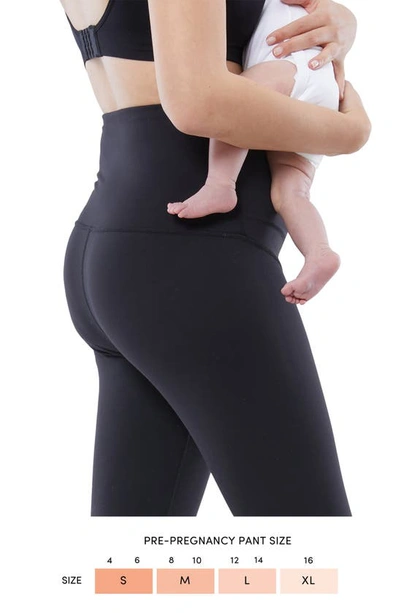 Ingrid And Isabel Set Of 2 Postpartum Light Compression Leggings In Black / Black