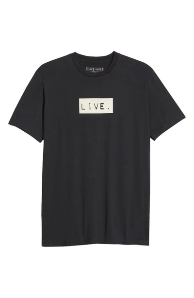 Shop Live Live Live Pima Cotton Graphic Logo Tee In Blackout