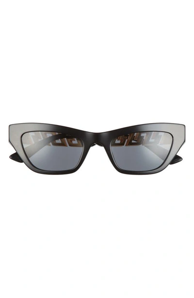 Shop Versace 52mm Cat Eye Sunglasses In Black/dark Grey