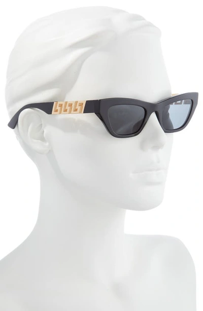 Shop Versace 52mm Cat Eye Sunglasses In Black/dark Grey