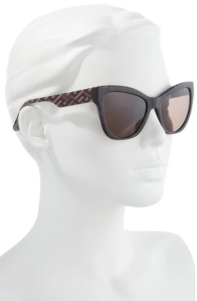 Shop Versace 56mm Cat Eye Sunglasses In Havana/dark Brown