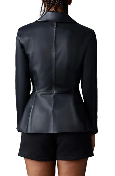 Shop Mackage Day Peplum Leather Jacket In Black