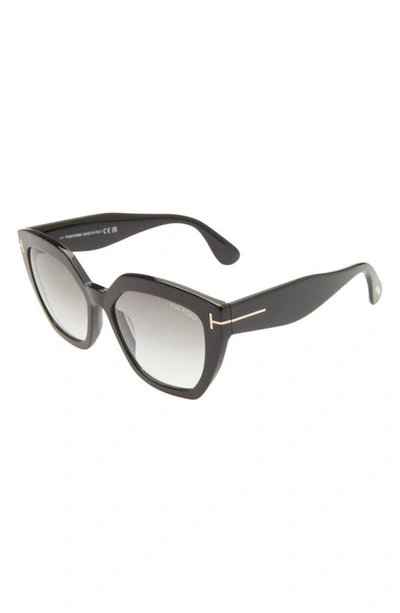 Shop Tom Ford Phobe 56mm Square Sunglasses In Shiny Black / Gradient Smoke