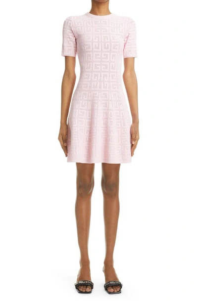 Shop Givenchy 4g Logo Knit Minidress In 681-light Pink
