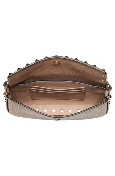 Shop Valentino Mini Rockstud Leather Top Handle Bag In Poudre Rockstud