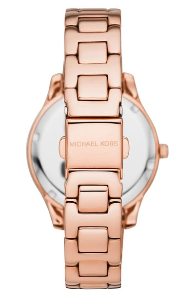 Shop Michael Kors Liliane Pavé Bracelet Watch, 36mm In Rose Gold