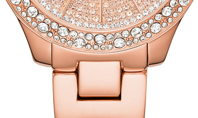 Shop Michael Kors Liliane Pavé Bracelet Watch, 36mm In Rose Gold