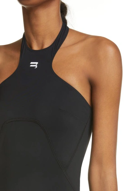 Shop Balenciaga Sporty B Logo One-piece Swimsuit In Black