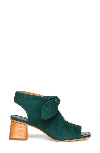 Bernardo Lizzie Suede Knot Zip Sandals In Royal Pine Suede