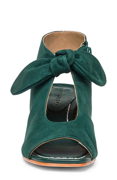 Bernardo Lizzie Suede Knot Zip Sandals In Royal Pine Suede