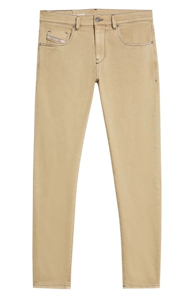 Shop Diesel D-strukt Slim Fit Stretch Cotton Jeans In Tan