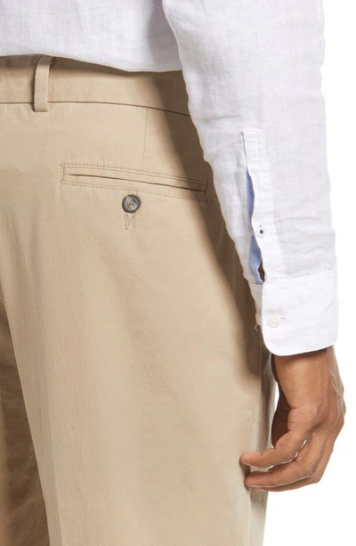 Shop Berle Charleston Pleated Chino Pants In Khaki