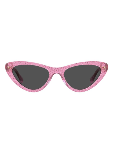 Shop Chiara Ferragni Cat Eye Frame Logo Plaque Sunglasses In Pink