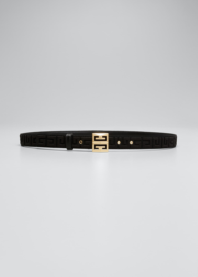 Shop Givenchy 4g Monogram Buckle Belt In Black