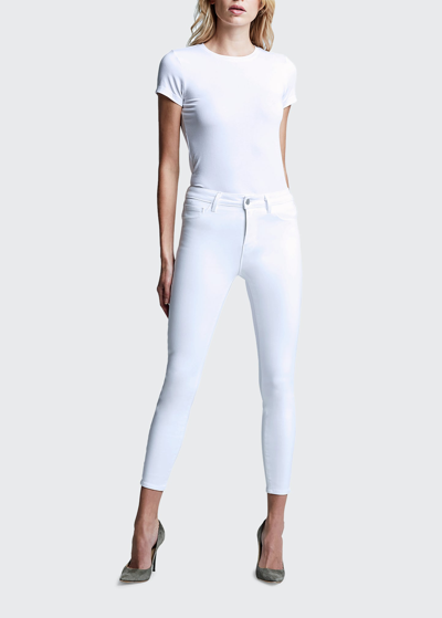 Shop L Agence Margot High-rise Skinny Jeans In Blanc Coat