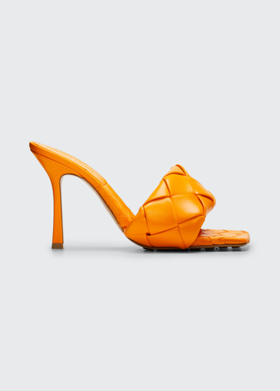 Shop Bottega Veneta The Lido Sandals In Tangerine