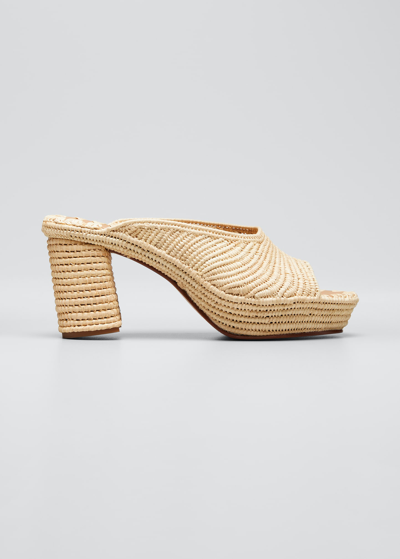 Shop Carrie Forbes Aliyah Raffia Slide Sandals In Natural