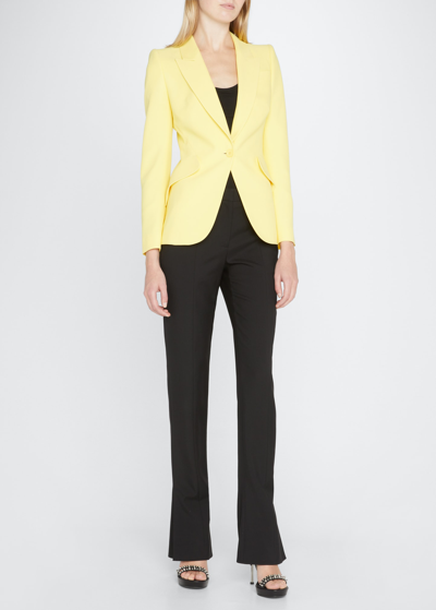 Shop Alexander Mcqueen Classic Single-breasted Suiting Blazer In Yellow