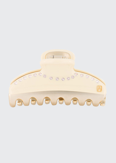 Shop Alexandre De Paris Swarovski Crystal Jaw Hair Clip In Ivory