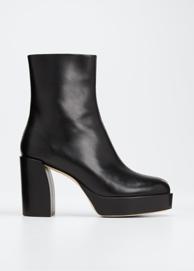 Shop 3.1 Phillip Lim Naomi Leather Zip Booties In Black