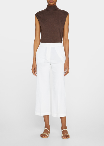 Shop Theory Terena Cropped Wide-leg Pants In Black
