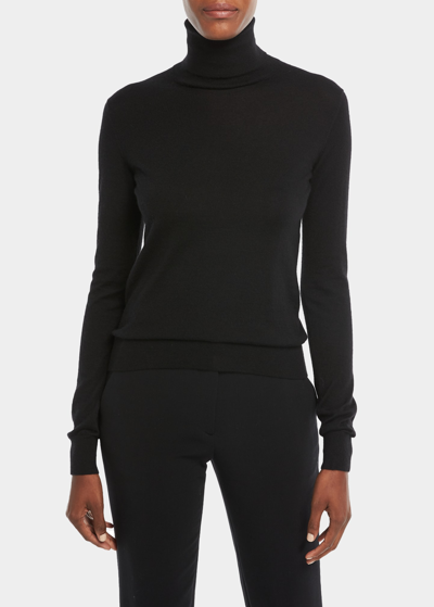 Shop Ralph Lauren Long-sleeve Cashmere Turtleneck Sweater In Black