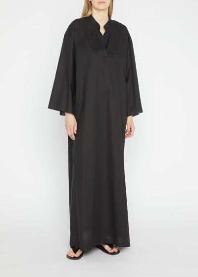 Shop The Row Lanna Cotton Voile Dress In Black