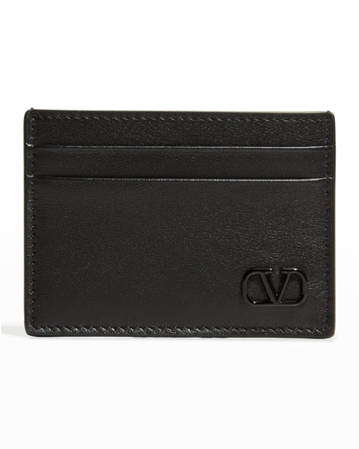 Shop Valentino Men's Vlogo Small Card Holder In Black
