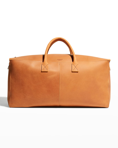 Shop Shinola Men's Leather Utility Duffle Bag In Chestnut