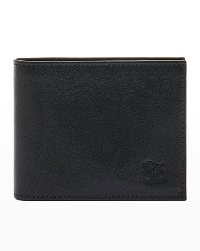 Shop Il Bisonte Men's Leather Bi-fold Wallet W/ Id Slot In Black