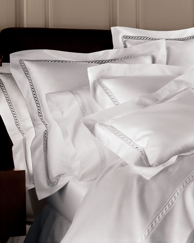 Shop Sferra Millesimo Queen Lace Sateen Duvet Cover In White