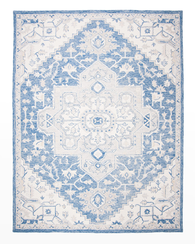 Ralph Lauren Percy Blue Hand-woven Rug, 9' X 12' In Blue, Ivory