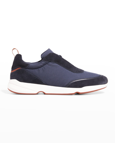 Shop Loro Piana Men's Modular Walk Wind Trainer Sneakers In Blue/navy