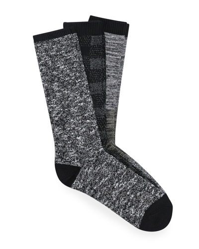 Shop Ugg Men's Bennett 3-pack Cozy Crew Socks In Black Pattern