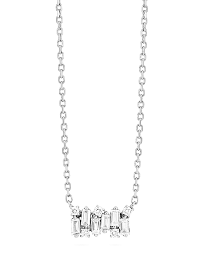 Shop Suzanne Kalan Shimmer Small 18k Gold Diamond Necklace In White/gold