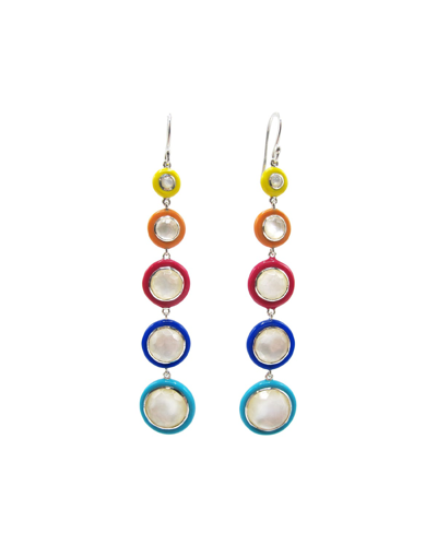 Shop Ippolita Lollipop Carnevale 5-drop Earrings In Sterling Silver With Mother-of-pearl Doublets And Ceramics In Mother Of Pearl