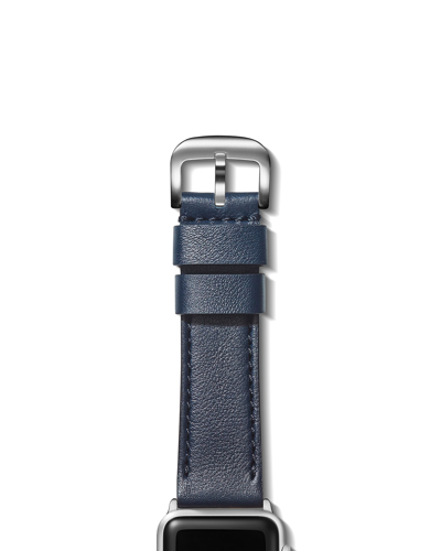 Shop Shinola Men's 24mm Alfino Leather Strap For Apple Watch In Navy