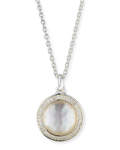 Shop Ippolita Mini Pendant Necklace In Sterling Silver With Diamonds In Mother Of Pearl