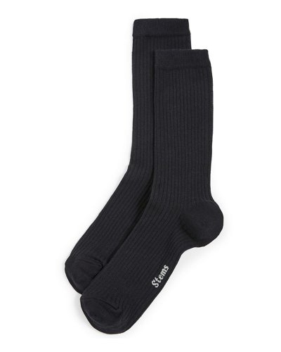 Shop Stems Cashmere-cotton Crew Socks In Black