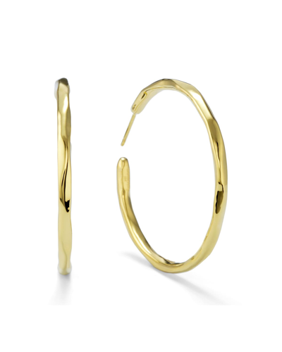 Shop Ippolita Large Faceted Hoop Earrings In 18k Gold In Yellow Gold