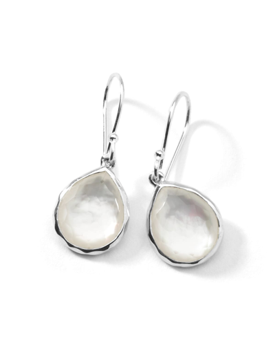 Shop Ippolita Mini Teardrop Earrings In Sterling Silver In Mother Of Pearl