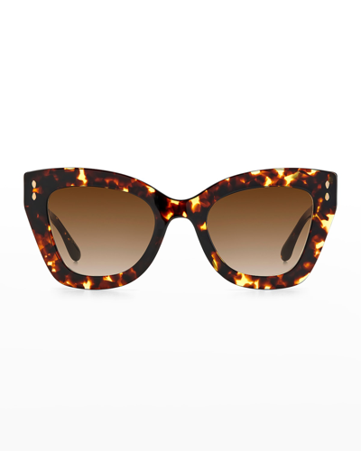 Shop Isabel Marant Acetate & Metal Butterfly Sunglasses In 0086-ha