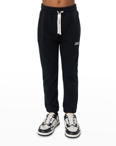 Amiri Boy's Logo Cotton Jogger Pants In Black