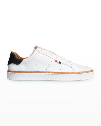 Shop Allen Edmonds Men's Alpha Low-top Leather Sneakers In White