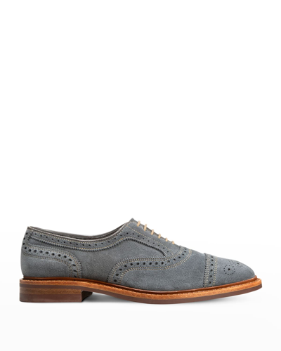Shop Allen Edmonds Men's Strandmok Suede Oxford Shoes In Slate