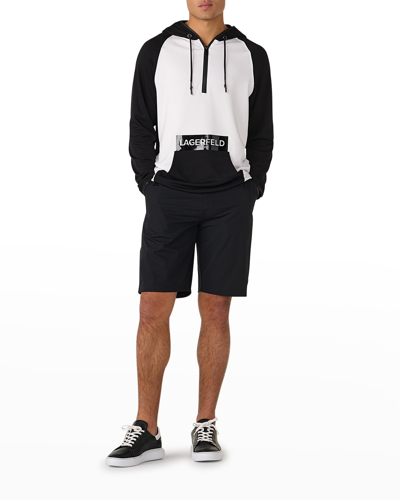 Shop Karl Lagerfeld Men's Kidult Colorblock Logo Hoodie In Black/white